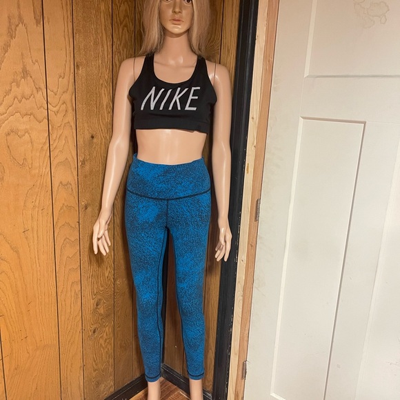 Lululemon" Wunder Under Pant III Luon Spray Jacquard shocking Blue Black - Picture 5 of 15